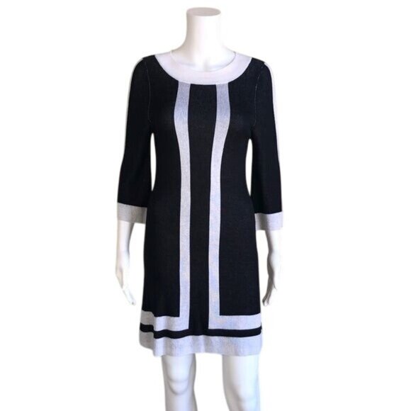 Alice + Olivia Color Block Mod Sweater Dress - S - Picture 1 of 5